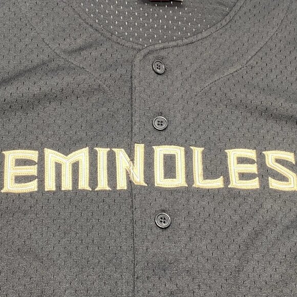 Mitchell & Ness Men’s FSU Seminoles Mush Button-Up Jersey Shirt Size 2XL Black - Picture 5 of 9